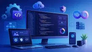 software development services concept with modern technology